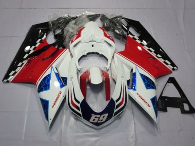 69 Bianco & Rosso 07-14 Ducati 848 1098 1198 Carene Moto