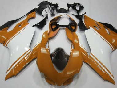 Arancio Lucido Bianco & Nero 11-14 Ducati 1199 Carene Moto