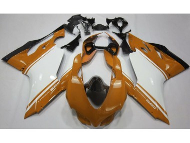 Arancio Lucido Bianco & Nero 11-14 Ducati 1199 Carene Moto