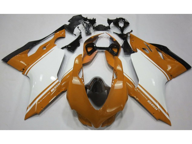 Arancio Lucido Bianco & Nero 11-14 Ducati 1199 Carene Moto Arancio Lucido Bianco & Nero 11-14 Ducati 1199 Carene Moto