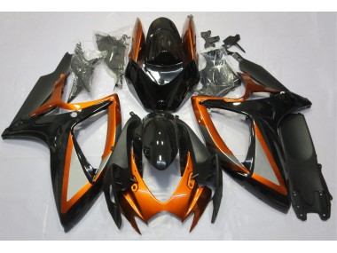 Arancio Lucido & Nero 06-07 Suzuki GSXR 600-750 Carene Moto