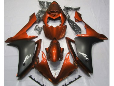 Arancio Lucido & Nero 07-08 Yamaha R1 Carene Moto