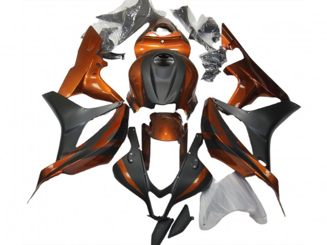 Arancione Bruciato & Nero Opaco 07-08 Honda CBR600RR Carene Moto