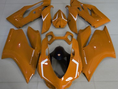 Arancione Lucido & Bianco 11-14 Ducati 1199 Carene Moto