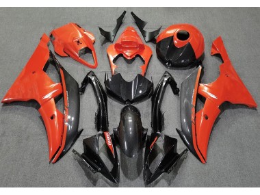 Arancione Lucido & Fibra Di Carbonio 08-16 Yamaha R6 Carene Moto