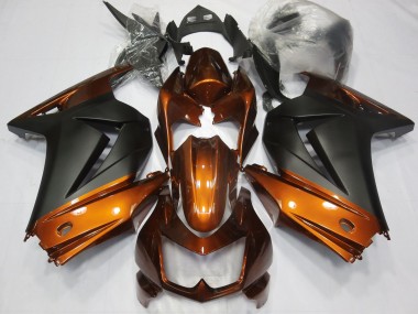 Arancione & Nero Opaco 08-12 Kawasaki Ninja 250 Carene Moto