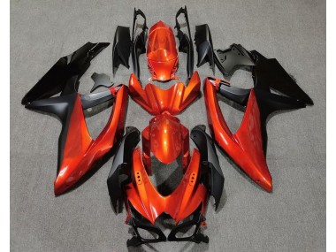 Arancione Vibrante In Nero 08-10 Suzuki GSXR 600-750 Carene Moto