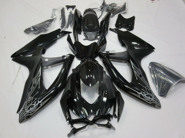 Argento & Nero 08-10 Suzuki GSXR 600-750 Carene Moto Argento & Nero 08-10 Suzuki GSXR 600-750 Carene Moto