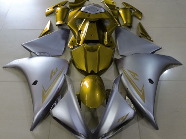 Argento Opaco & Oro 09-11 Yamaha R1 Carene Moto