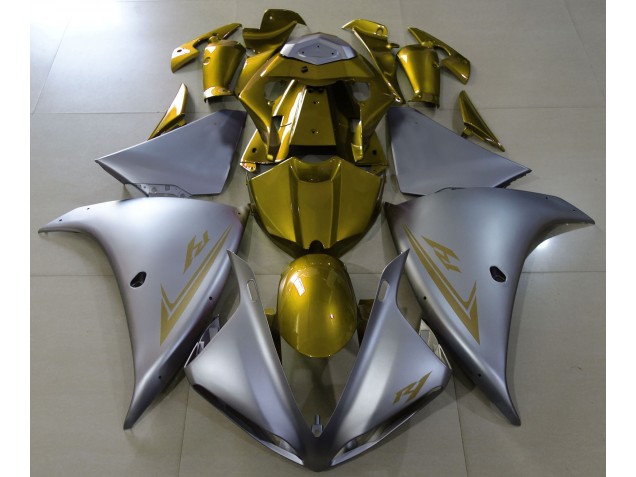 Argento Opaco & Oro 09-11 Yamaha R1 Carene Moto Argento Opaco & Oro 09-11 Yamaha R1 Carene Moto