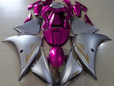 Argento Opaco & Rosa 09-11 Yamaha R1 Carene Moto