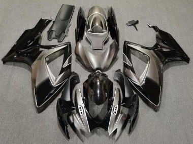 Argento Scuro & Nero 06-07 Suzuki GSXR 600-750 Carene Moto