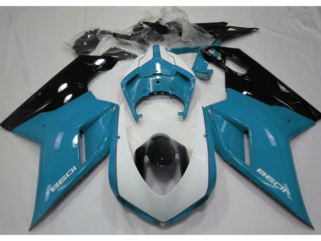 Azzurro & Bianco Lucidi 07-14 Ducati 848 1098 1198 Carene Moto Azzurro & Bianco Lucidi 07-14 Ducati 848 1098 1198 Carene Moto
