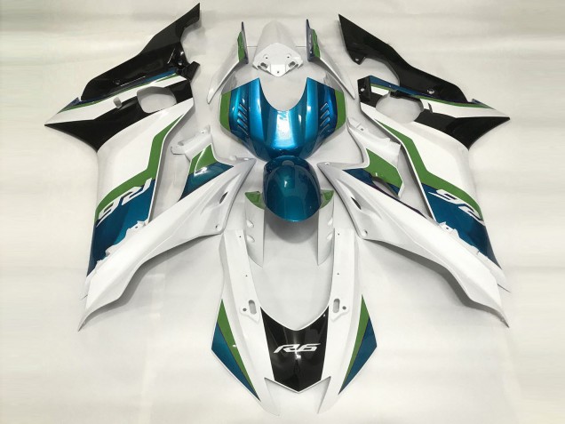 Azzurro & Bianco Lucido 17-21 Yamaha R6 Carene Moto Azzurro & Bianco Lucido 17-21 Yamaha R6 Carene Moto