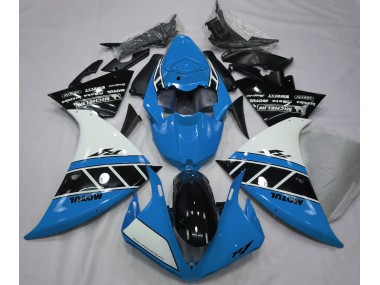 Azzurro Lucido Bianco & Nero 12-14 Yamaha R1 Carene Moto