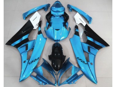 Azzurro Lucido & Nero 06-07 Yamaha R6 Carene Moto