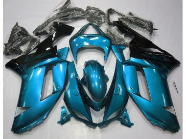Azzurro Lucido & Nero 07-08 Kawasaki ZX6R Carene Moto
