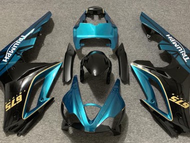 Azzurro Lucido & Nero 09-12 Triumph Daytona 675 Carene Moto