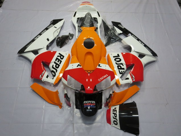 Bianco Arancione Repsol 03-04 Honda CBR600RR Carene Moto Bianco Arancione Repsol 03-04 Honda CBR600RR Carene Moto