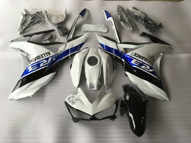 Bianco Blu & Nero 15-18 Yamaha R3 Carene Moto Bianco Blu & Nero 15-18 Yamaha R3 Carene Moto