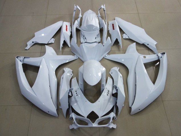 Bianco Brillante & Rosso 08-10 Suzuki GSXR 600-750 Carene Moto Bianco Brillante & Rosso 08-10 Suzuki GSXR 600-750 Carene Moto