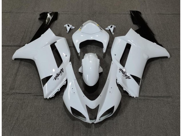 Bianco Liscio Lucido 07-08 Kawasaki ZX6R Carene Moto Bianco Liscio Lucido 07-08 Kawasaki ZX6R Carene Moto