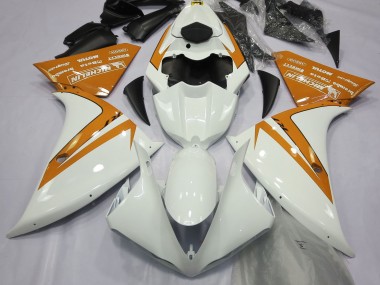 Bianco Lucido & Arancione 12-14 Yamaha R1 Carene Moto