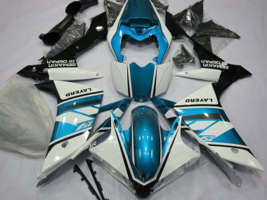 Bianco Lucido & Azzurro 07-08 Yamaha R1 Carene Moto