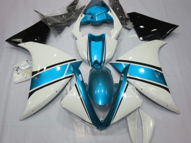 Bianco Lucido & Azzurro 09-11 Yamaha R1 Carene Moto