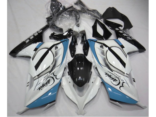 Bianco Lucido & Azzurro 13-18 Kawasaki Ninja 300 Carene Moto Bianco Lucido & Azzurro 13-18 Kawasaki Ninja 300 Carene Moto