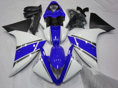 Bianco Lucido & Blu 09-11 Yamaha R1 Carene Moto
