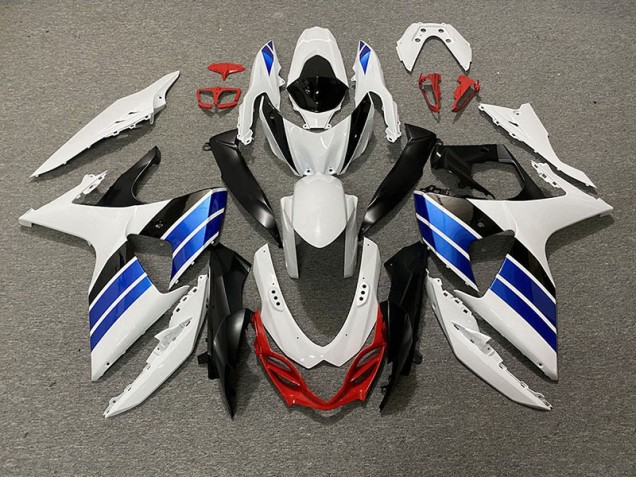 Bianco Lucido Blu Nero & Rosso 09-16 Suzuki GSXR 1000 Carene Moto Bianco Lucido Blu Nero & Rosso 09-16 Suzuki GSXR 1000 Carene Moto