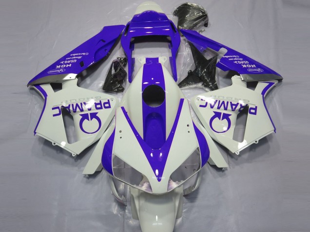 Bianco Lucido & Blu Pramac 03-04 Honda CBR600RR Carene Moto Bianco Lucido & Blu Pramac 03-04 Honda CBR600RR Carene Moto