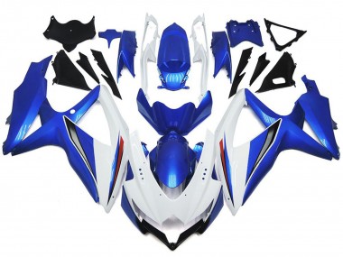 Bianco Lucido Brillante Con Argento & Blu 08-10 Suzuki GSXR 600-750 Carene Moto