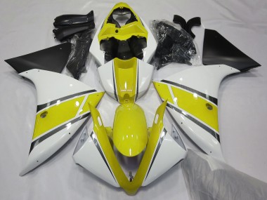 Bianco Lucido & Giallo 09-11 Yamaha R1 Carene Moto