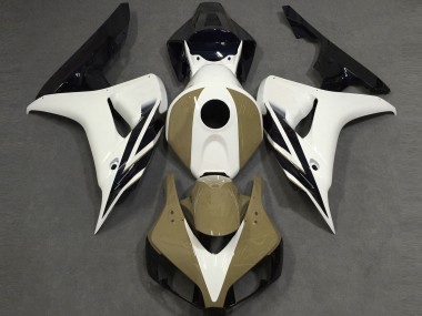 Bianco Lucido Nero Marrone Chiaro 06-07 Honda CBR1000RR Carene Moto