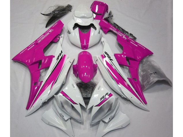 Bianco Lucido & Rosa 06-07 Yamaha R6 Carene Moto Bianco Lucido & Rosa 06-07 Yamaha R6 Carene Moto