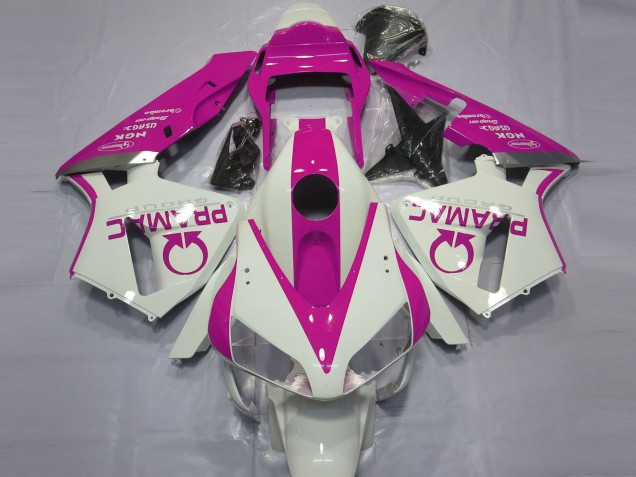 Bianco Lucido & Rosa Pramac 03-04 Honda CBR600RR Carene Moto Bianco Lucido & Rosa Pramac 03-04 Honda CBR600RR Carene Moto