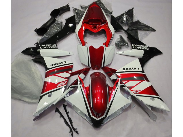 Bianco Lucido & Rosso 07-08 Yamaha R1 Carene Moto Bianco Lucido & Rosso 07-08 Yamaha R1 Carene Moto