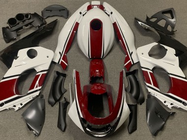 Bianco Lucido & Rosso Scuro 98-07 Yamaha YZF600 Carene Moto