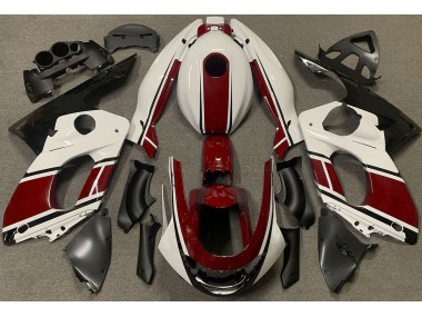 Bianco Lucido & Rosso Scuro 98-07 Yamaha YZF600 Carene Moto