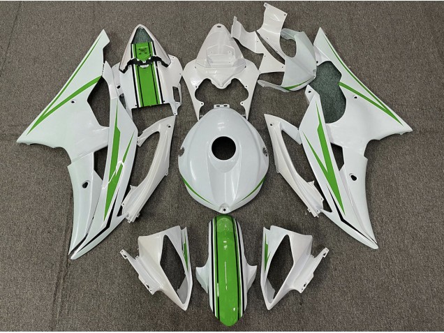 Bianco Lucido & Verde 08-16 Yamaha R6 Carene Moto Bianco Lucido & Verde 08-16 Yamaha R6 Carene Moto