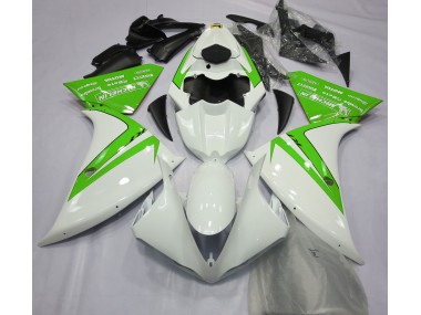 Bianco Lucido & Verde 12-14 Yamaha R1 Carene Moto