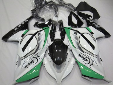 Bianco Lucido & Verde 13-18 Kawasaki Ninja 300 Carene Moto