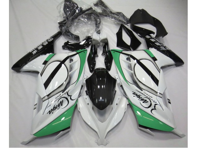 Bianco Lucido & Verde 13-18 Kawasaki Ninja 300 Carene Moto Bianco Lucido & Verde 13-18 Kawasaki Ninja 300 Carene Moto