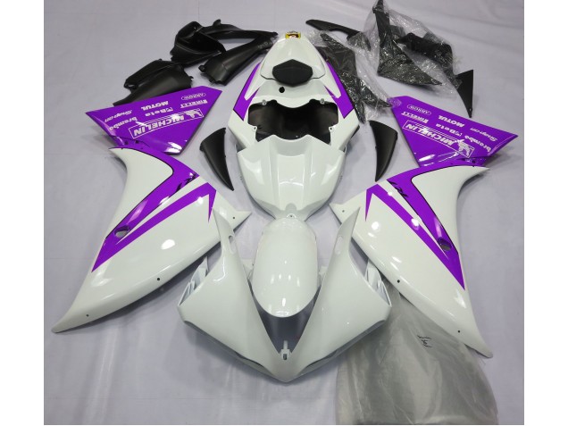 Bianco Lucido & Viola 12-14 Yamaha R1 Carene Moto Bianco Lucido & Viola 12-14 Yamaha R1 Carene Moto