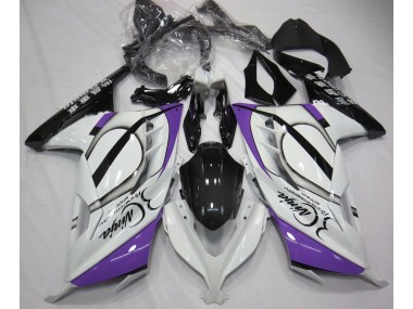 Bianco Lucido & Viola 13-18 Kawasaki Ninja 300 Carene Moto