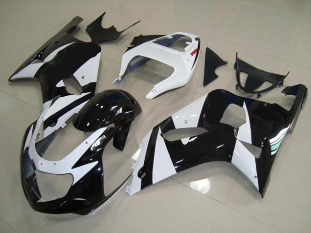 Bianco & Nero 01-03 Suzuki GSXR 600-750 Carene Moto Bianco & Nero 01-03 Suzuki GSXR 600-750 Carene Moto