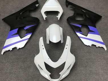 Bianco Opaco & Blu 04-05 Suzuki GSXR 600-750 Carene Moto