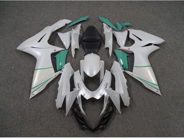 Bianco Perla & Blu T 11-24 Suzuki GSXR 600-750 Carene Moto Bianco Perla & Blu T 11-24 Suzuki GSXR 600-750 Carene Moto
